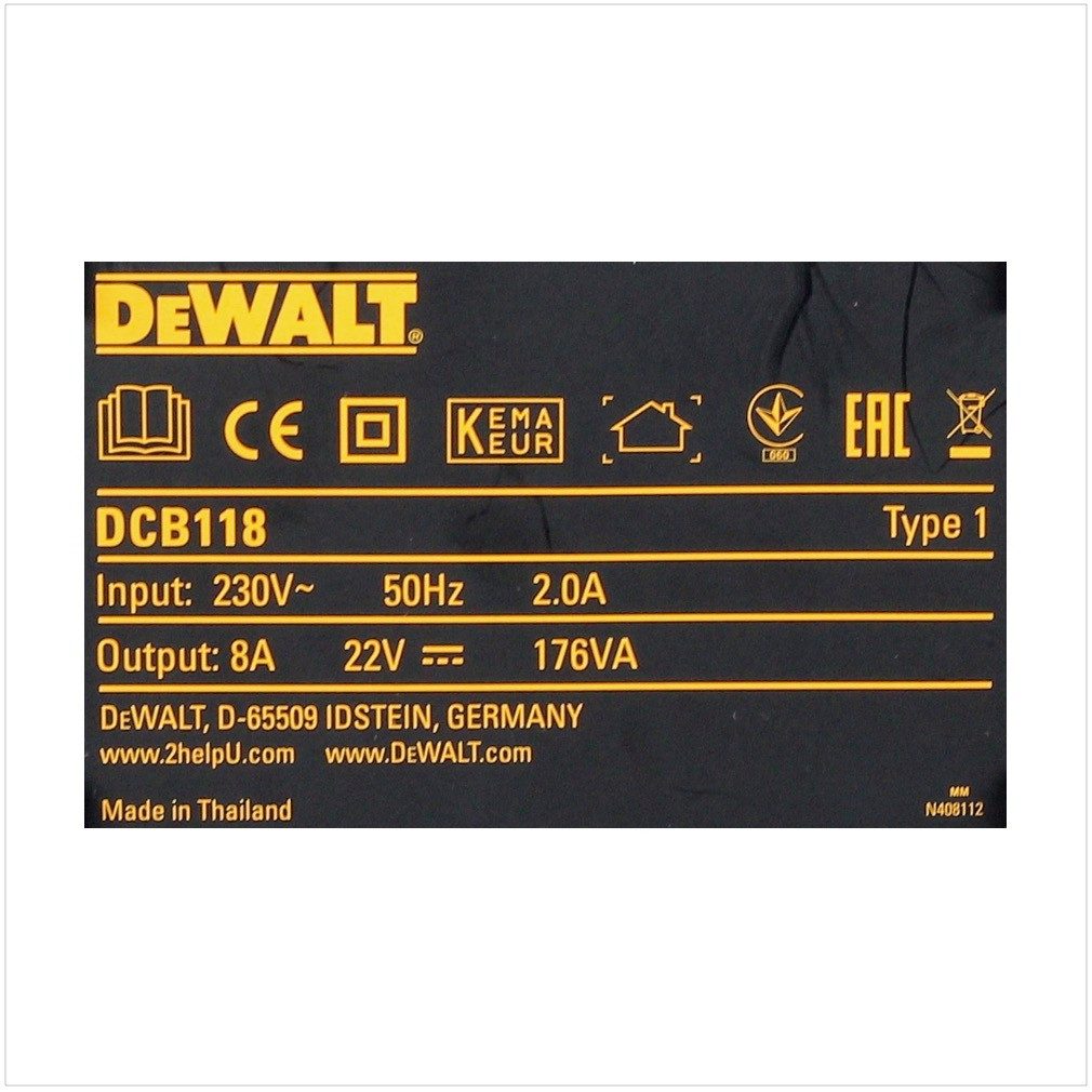 DeWalt DCB 118 XR FlexVolt 54 V / 18 V Akku Schnell Ladegerät Schnelllade-Gerät
