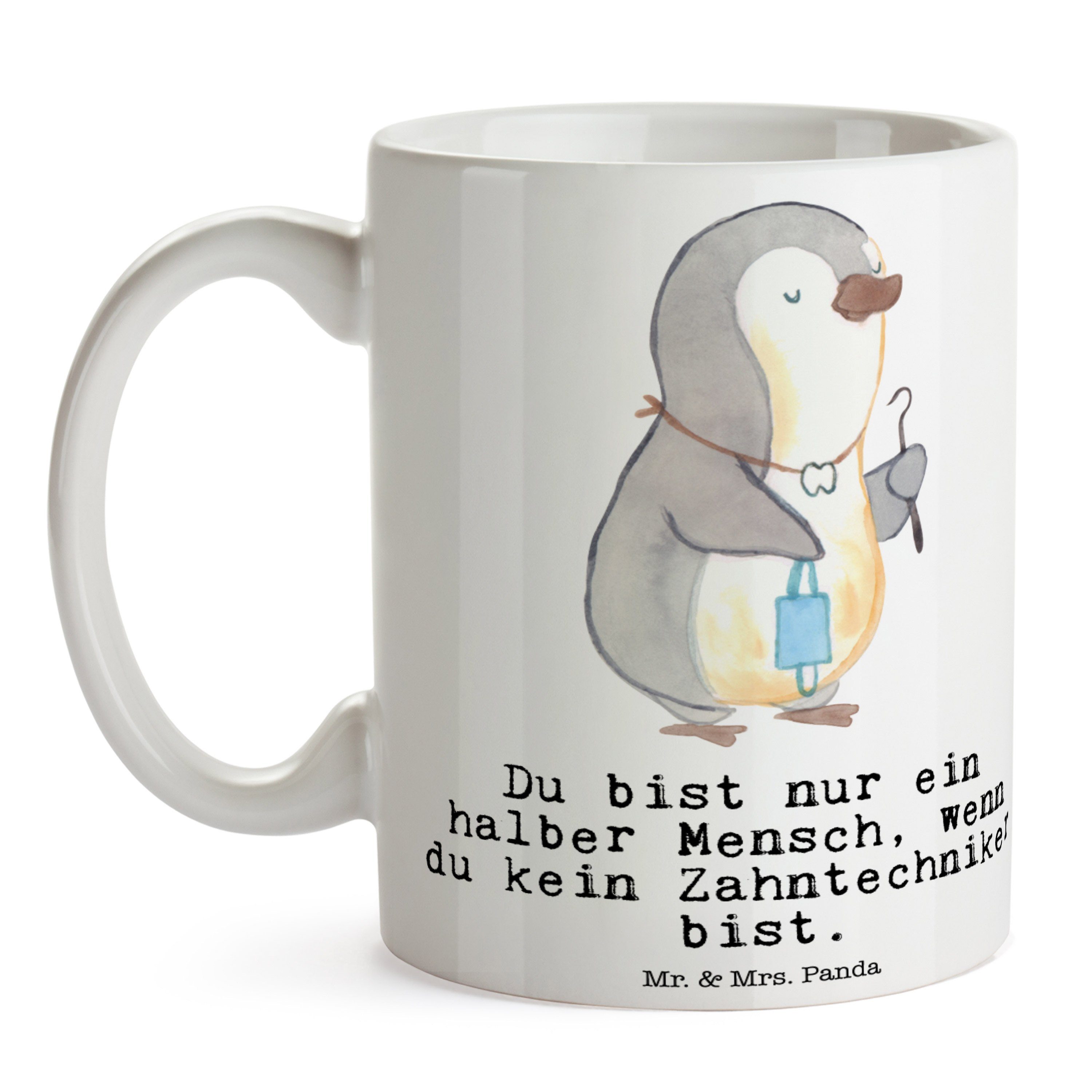 Zahntechniker Tasse mit D, Panda Geschenk, Mr. Abschied, Herz Keramik Weiß Mrs. & - - Porzellantasse,