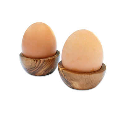 Olivenholz-erleben Eierbecher Eierbecher PICCOLO aus Olivenholz, (1-tlg), handlich, stapelbar, antibakterielle Wirkung, 100% Olivenholz