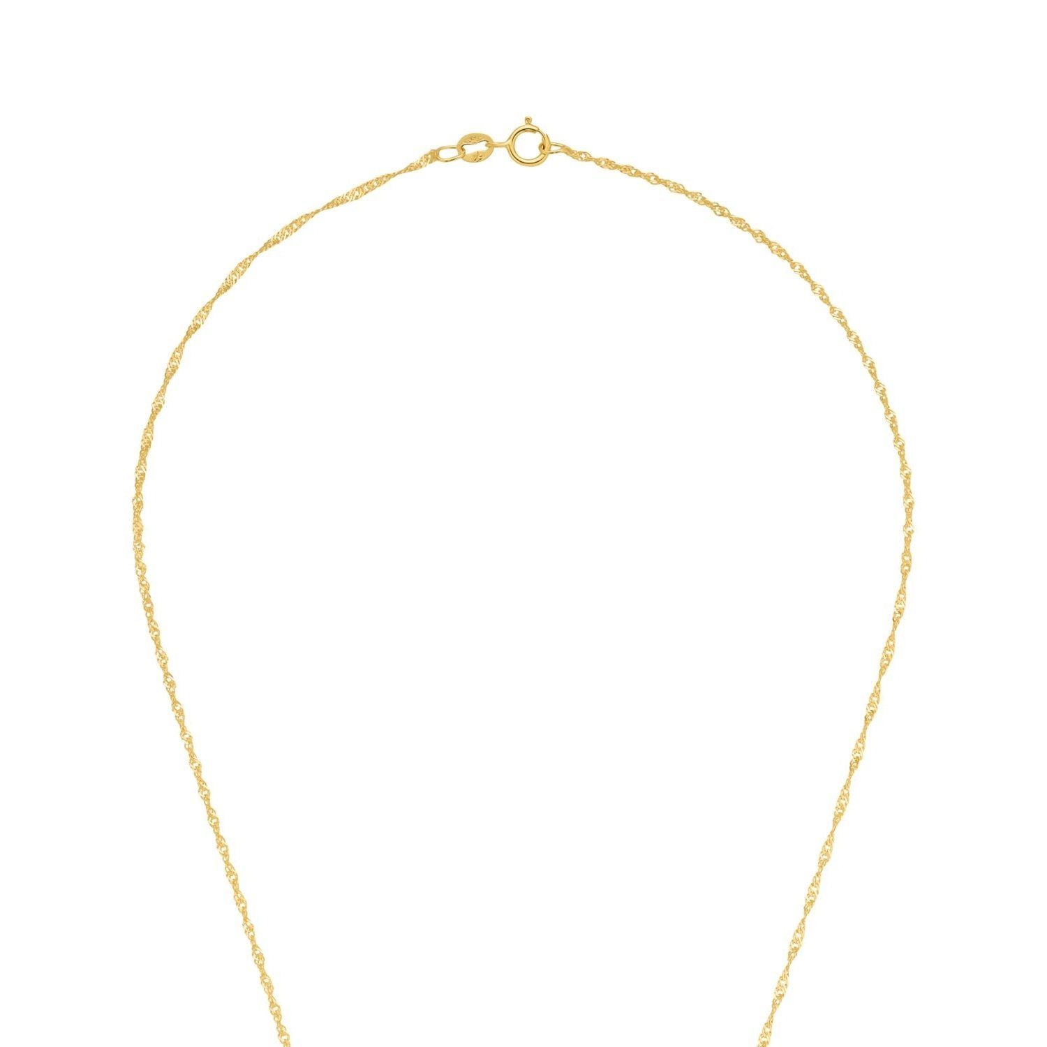 Kette Amor (2-tlg., mit für Anhänger Kette Damen, 375, Gold mit Kristall, Herz Anhänger)