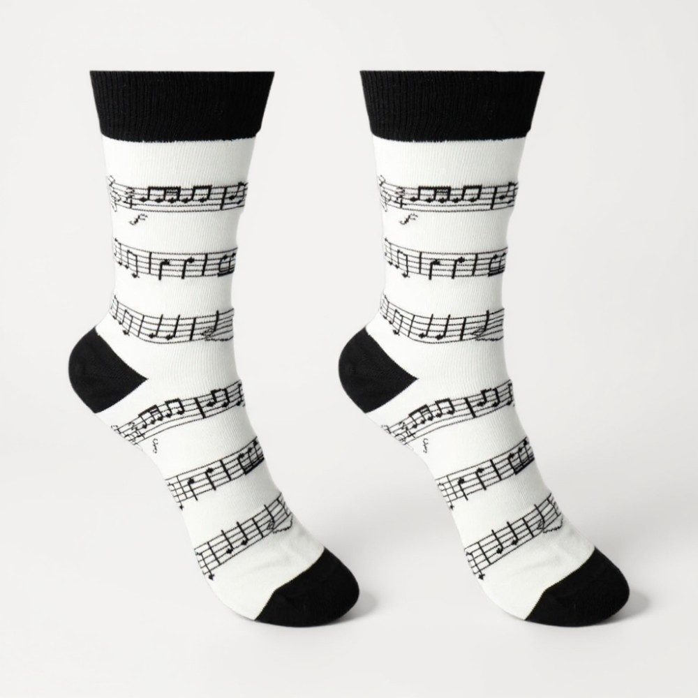 mugesh Freizeitsocken Musik Socken weiß mit günstig online kaufen