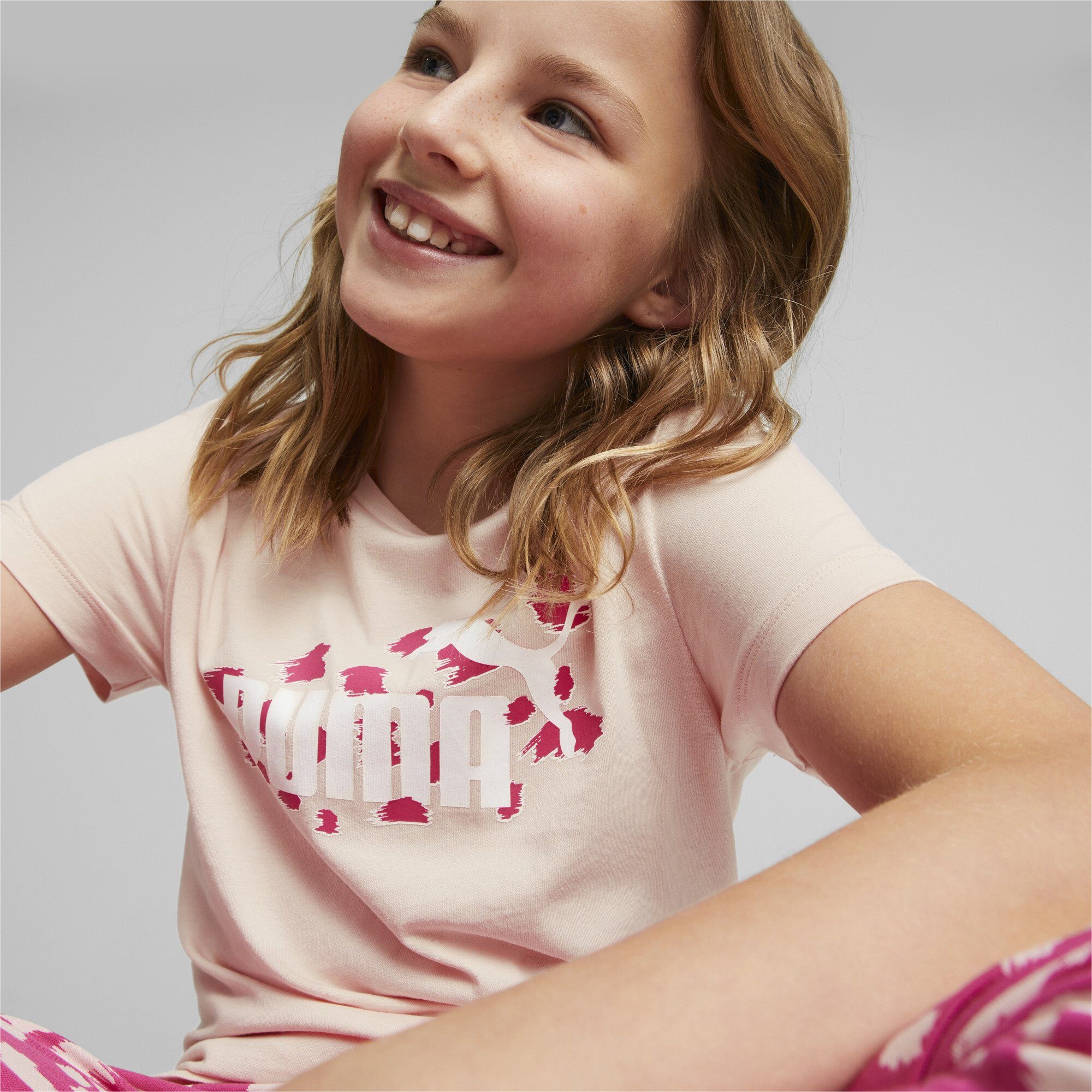 PUMA T-Shirt Essentials+ Dust T-Shirt ANIMAL Rose Pink Jugendliche