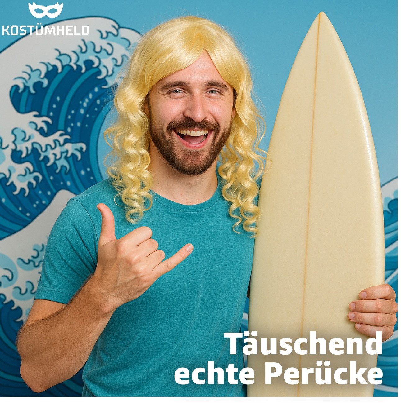 TK Gruppe Kostüm-Perücke Langhaarperücke Perücke Wig – 70er & 80er Jahre – Fasching & Karneval