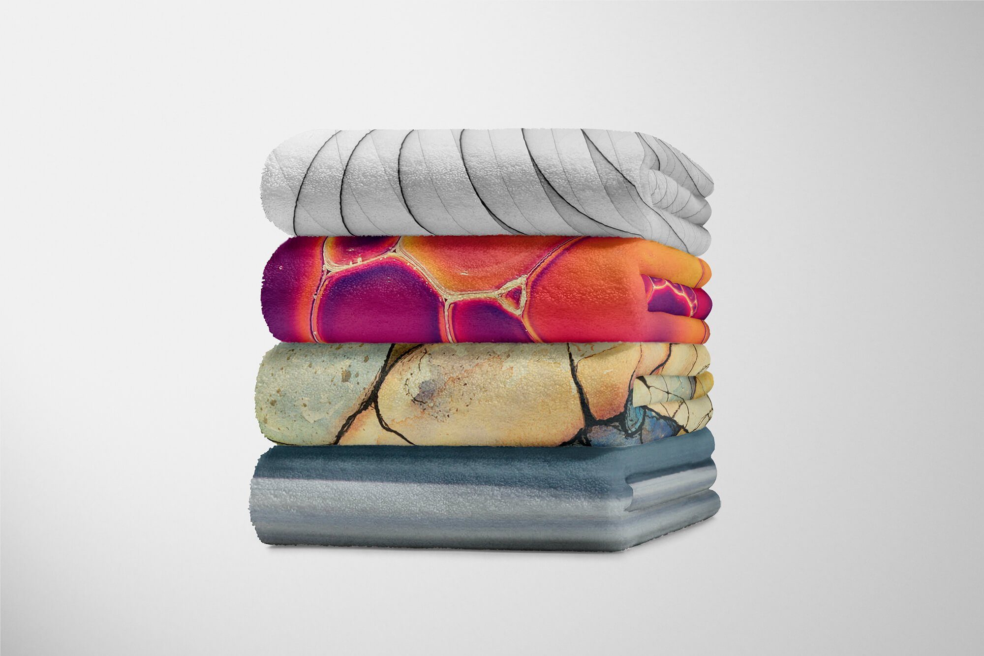 Sinus Art Handtücher Farbenfroh, Saunatuch Strandhandtuch mit Malerei Fotomotiv Baumwolle-Polyester-Mix (1-St), Kuscheldecke Kunstvoll Handtuch Handtuch