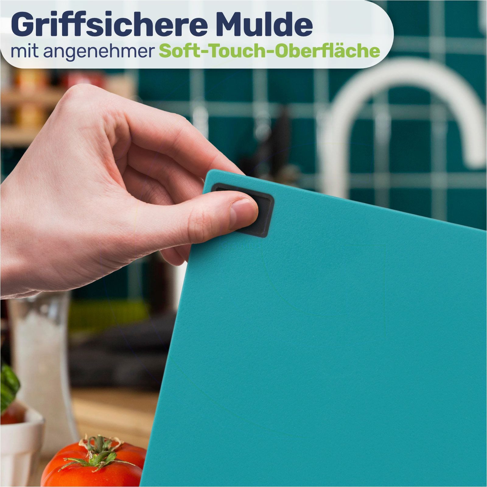 Gravidus Schneidebrett 3er Schneidebrett Set mit Ständer – rutschfest, hygienisch, farbig, Kunststoff (PP, TPE, ABS)