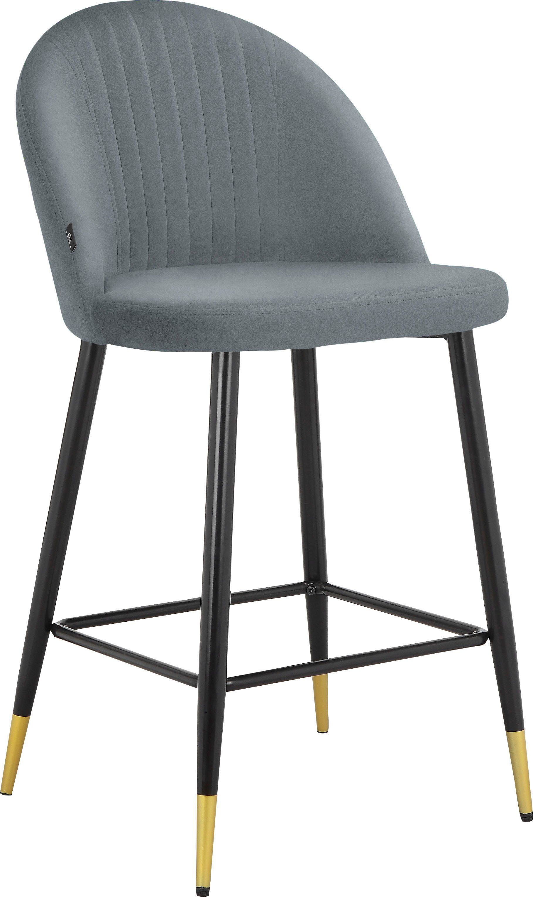 Leonique Bistrostuhl Embrosse (2 St), mit Sitz und Rücken gepolstert, in schönem Velourstoff, Sitzhöhe 65 cm