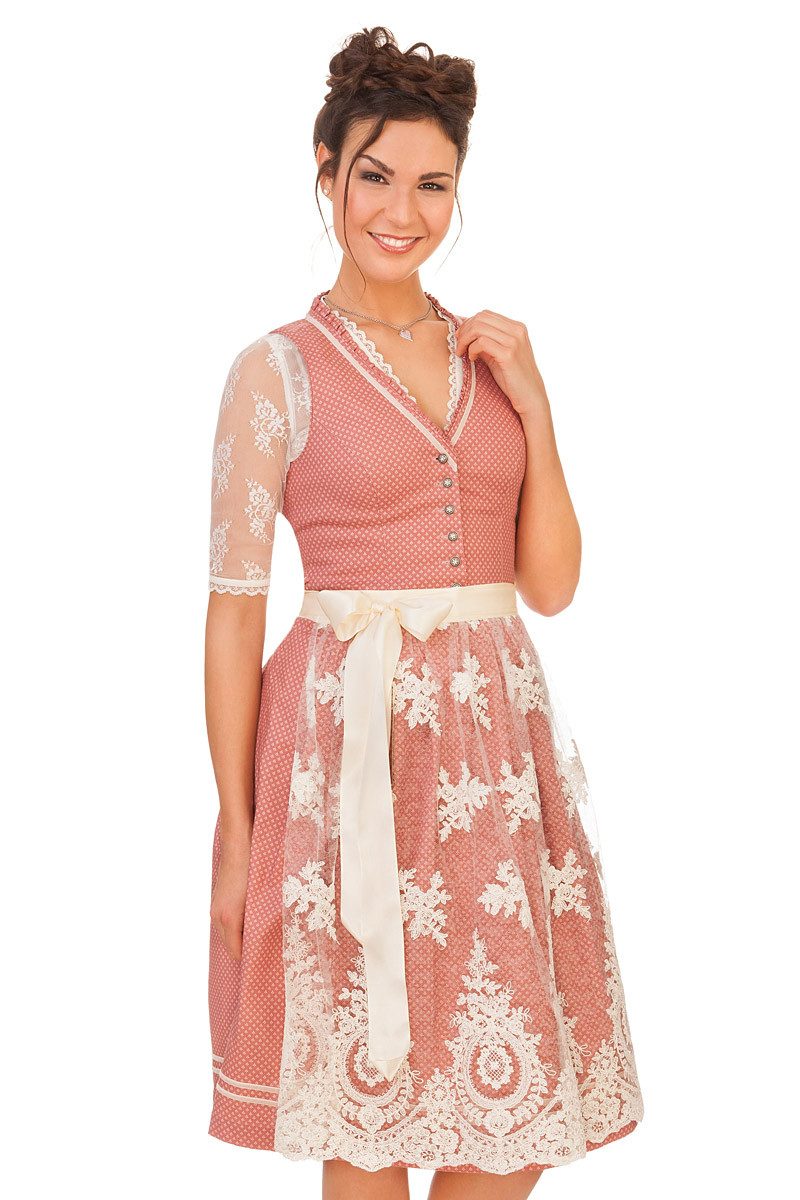 Alpenwahnsinn Dirndl Midi Dirndl 2tlg. - SPITZENLIESL - puder