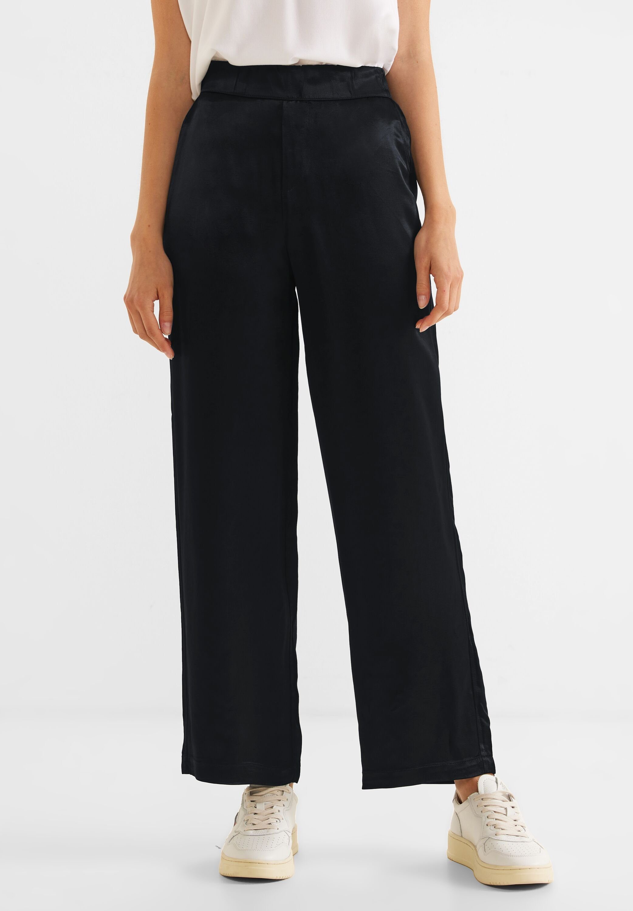 STREET ONE Black Unifarbe Culotte in