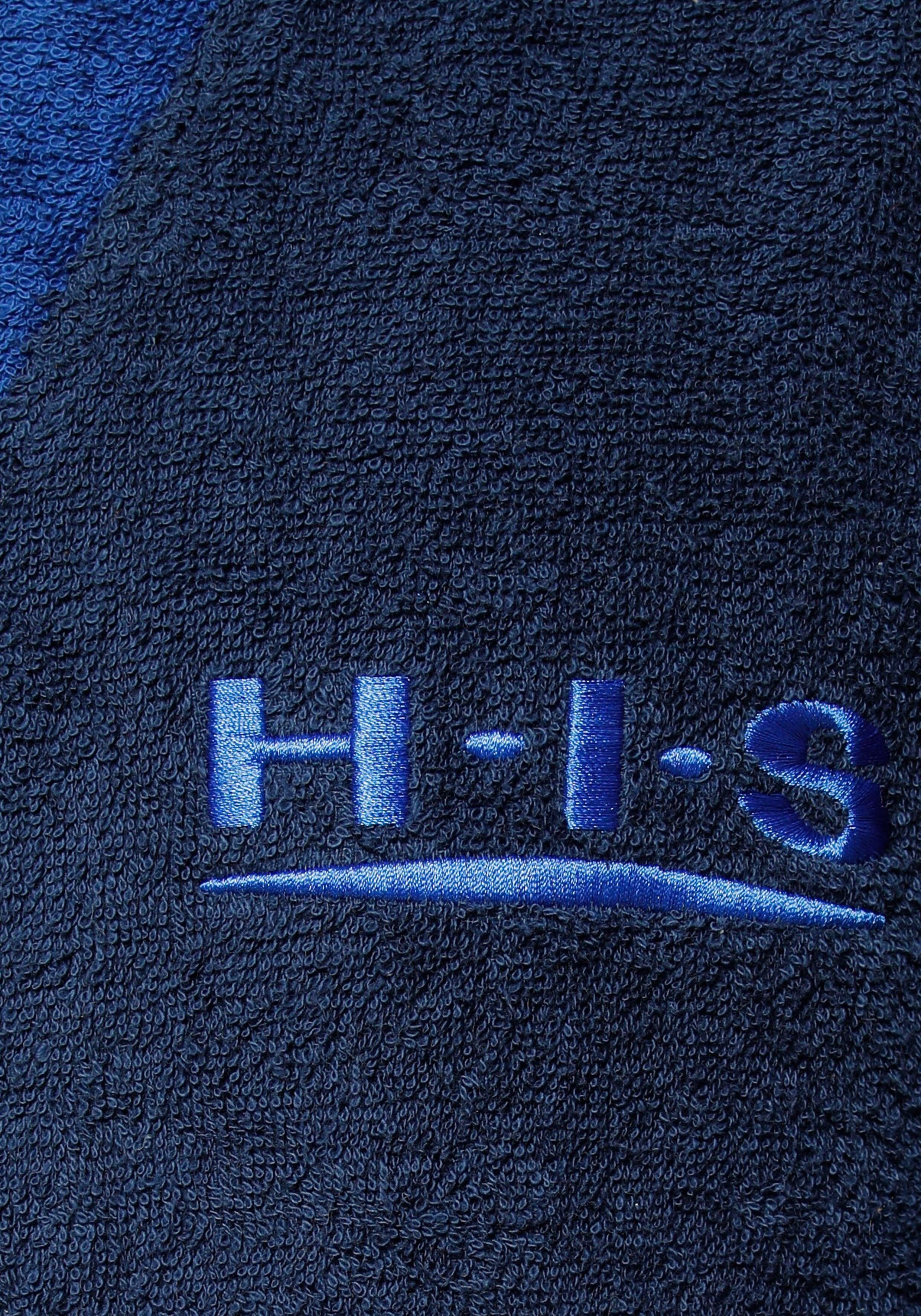 H.I.S Unisex-Bademantel Hannes, ideal für Sauna & Spa, Hotelbademantel, Morgenmantel, Langform, Walkfrottee, Kimono-Kragen, Gürtel, für Damen & Herren, lang, mit Taschen, S-3XL
