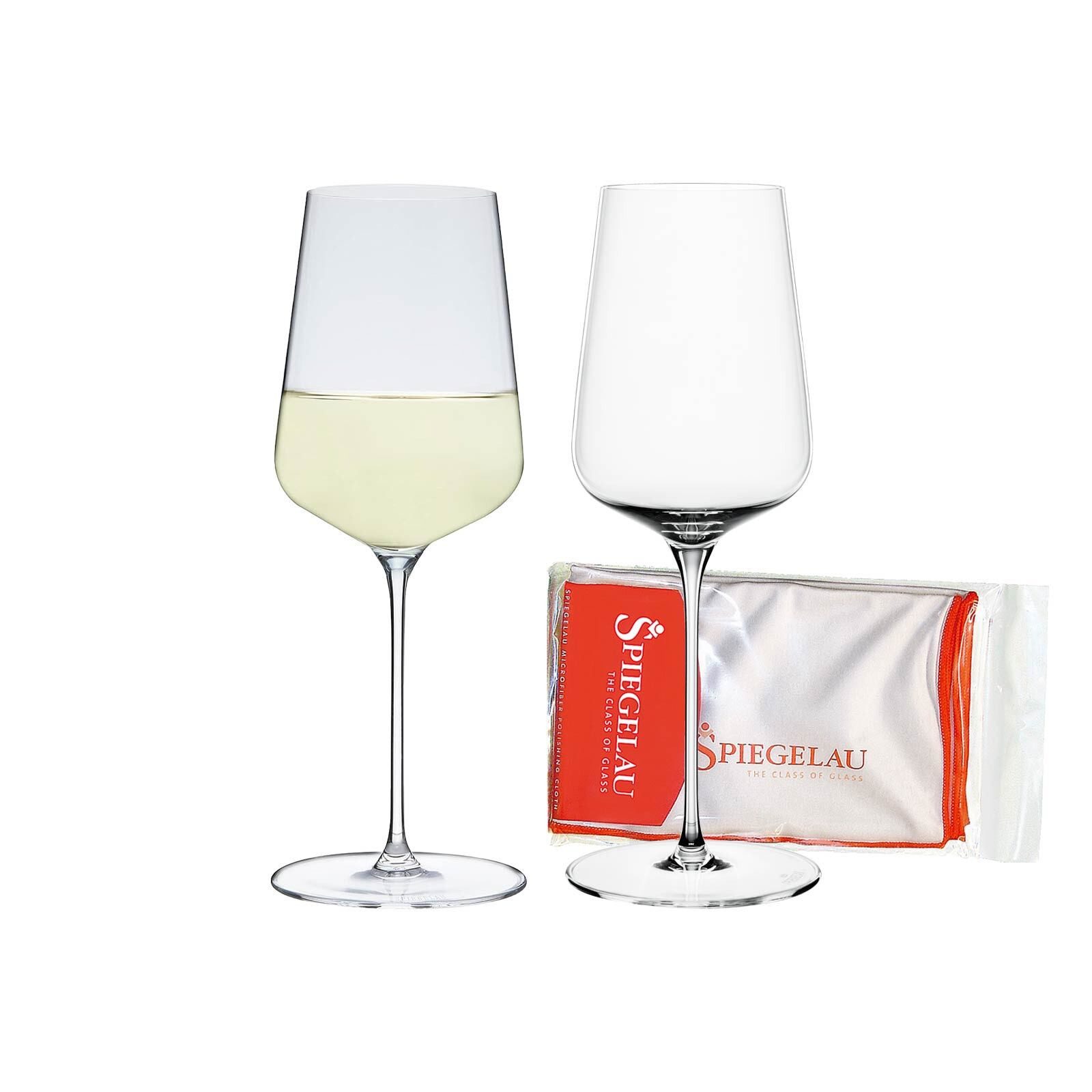 SPIEGELAU Weißweinglas Definition Weißweingläser + Poliertuch 430 ml, 2-tlg., Glas