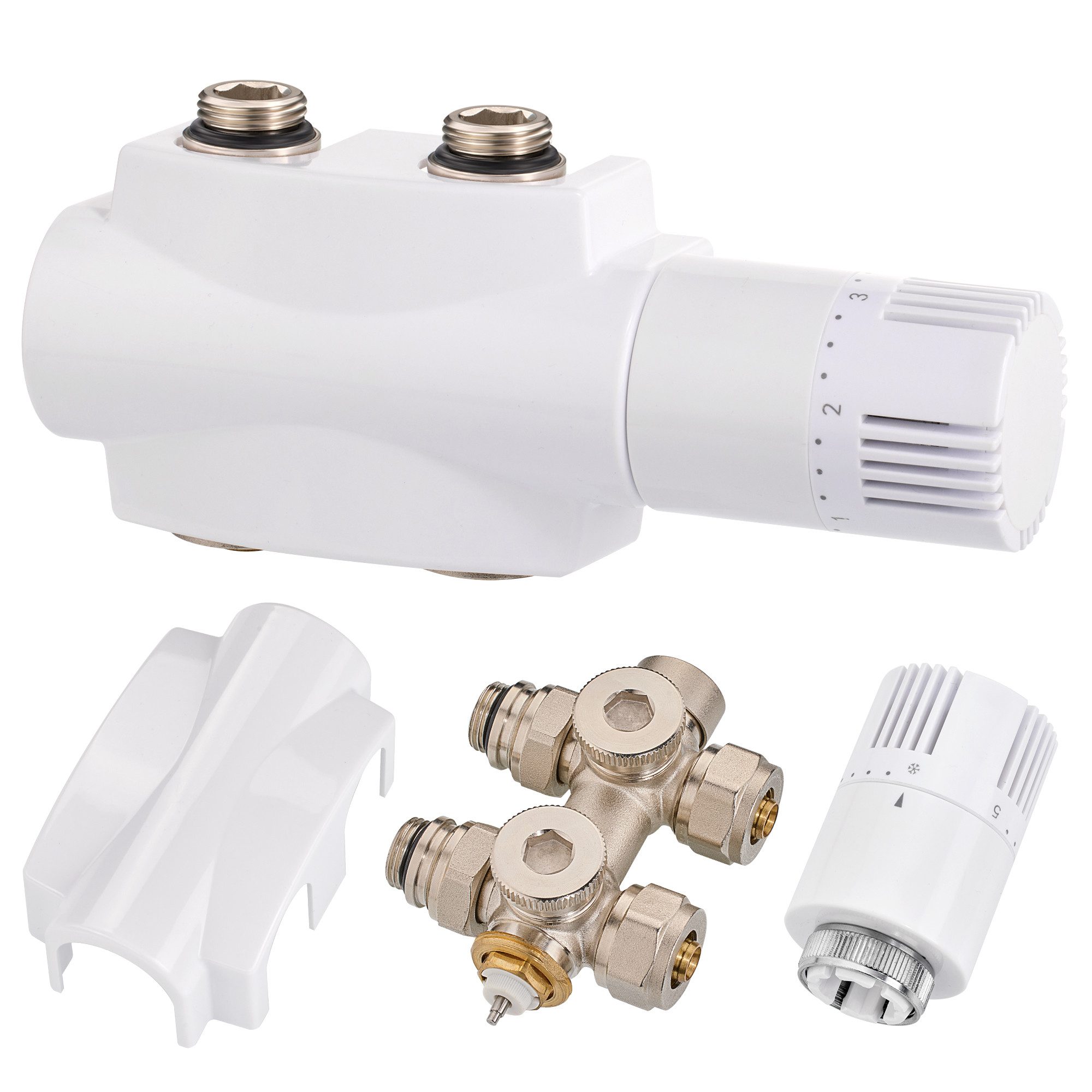 GIMBELEN Heizkörperthermostat Heizkörperventil-Set mit Thermostat, Eck-/Dur günstig online kaufen