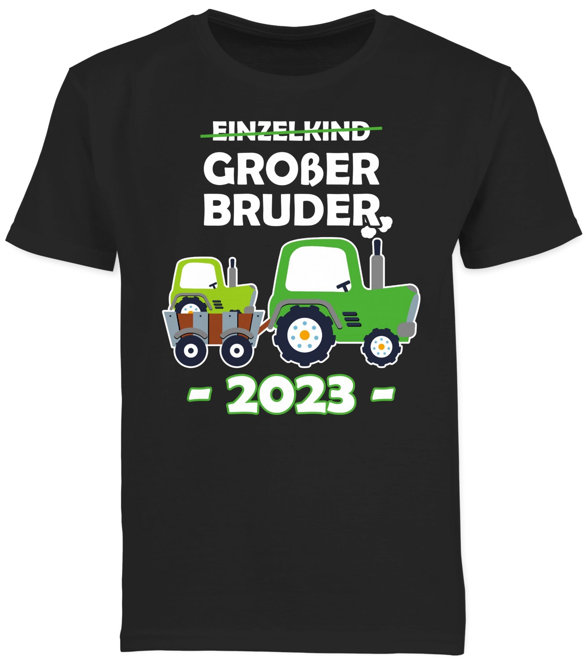 Einzelkind Bruder Shirtracer 03 Großer Großer Traktor T-Shirt Schwarz 2023 Bruder