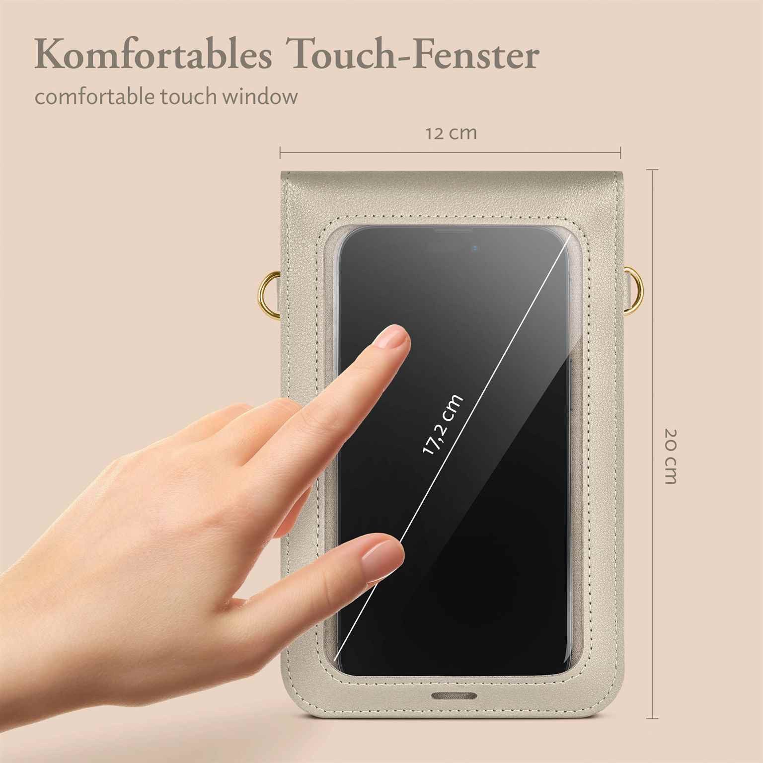 moex Handyhülle moex® CitySling für Sony Xperia 10 VI, Handytasche zum Umhängen kleine Handtasche mit Handyfach Touch-Fenster