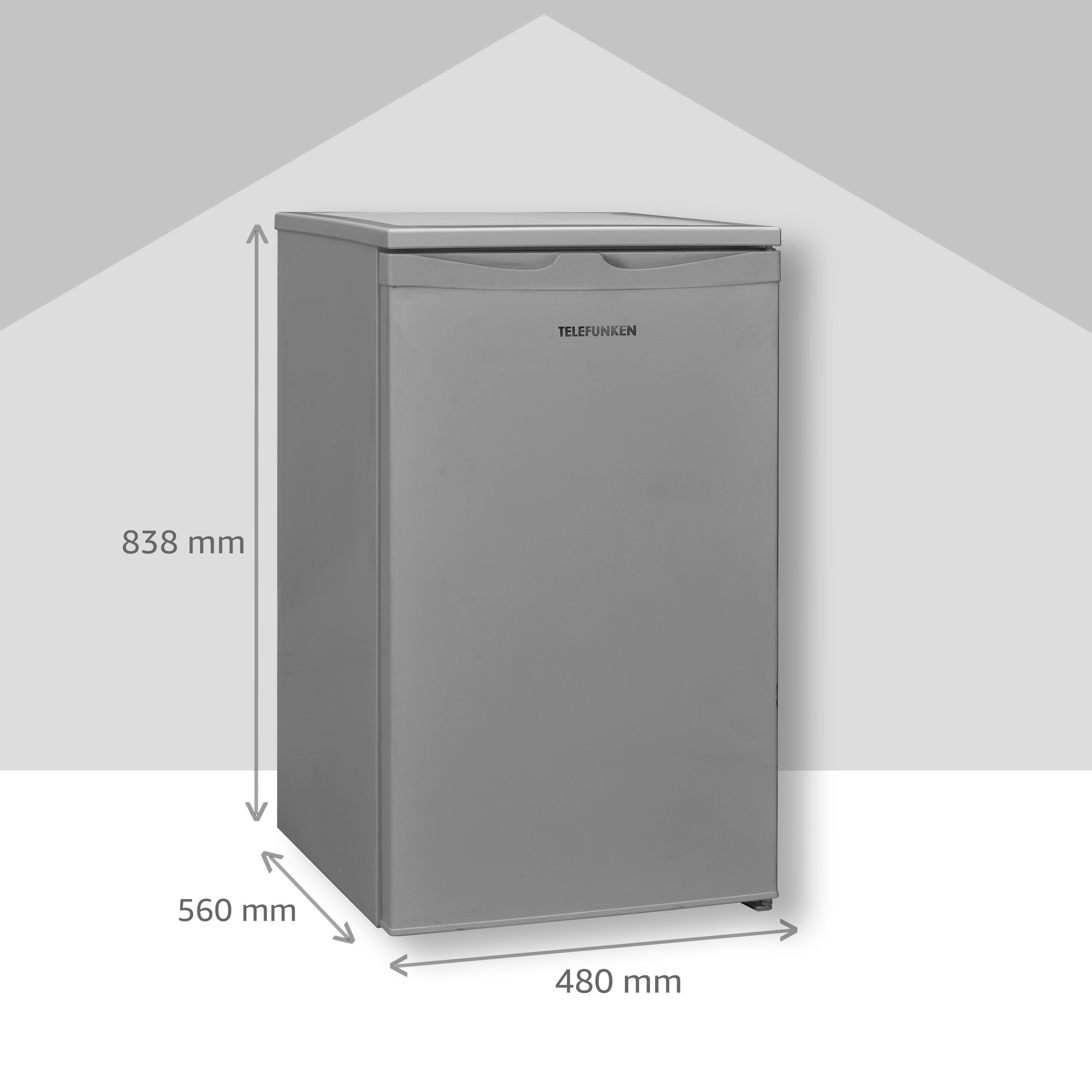 Telefunken Kühlschrank CF-32-151-S, 83.8 cm breit, Gefrierfach, hoch, 48 Gesamt-Nutzinhalt cm Tischkühlschrank L mit 81
