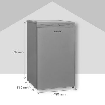 Telefunken Kühlschrank CF-32-151-S, 83.8 cm hoch, 48 cm breit, Tischkühlschrank mit Gefrierfach, 81 L Gesamt-Nutzinhalt