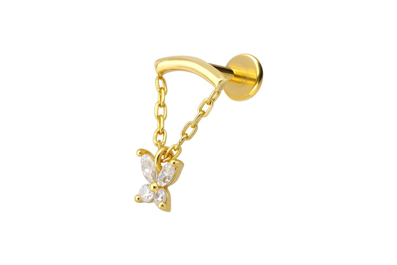 PIERCINGLINE Piercing-Set Titan Labret mit Innengewinde + 925er Silber Aufsatz (Labrets, 1-tlg)