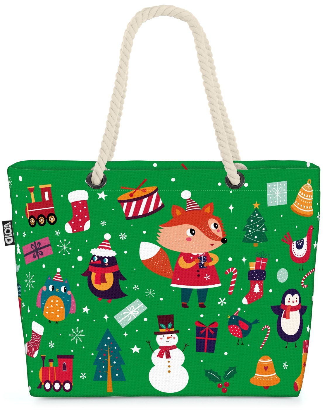 3 Geschenke Strandtasche Rentier VOID Weihnachten (1-tlg), Win Weihnachtsgeschenke Beach Bag Nikolaus grün