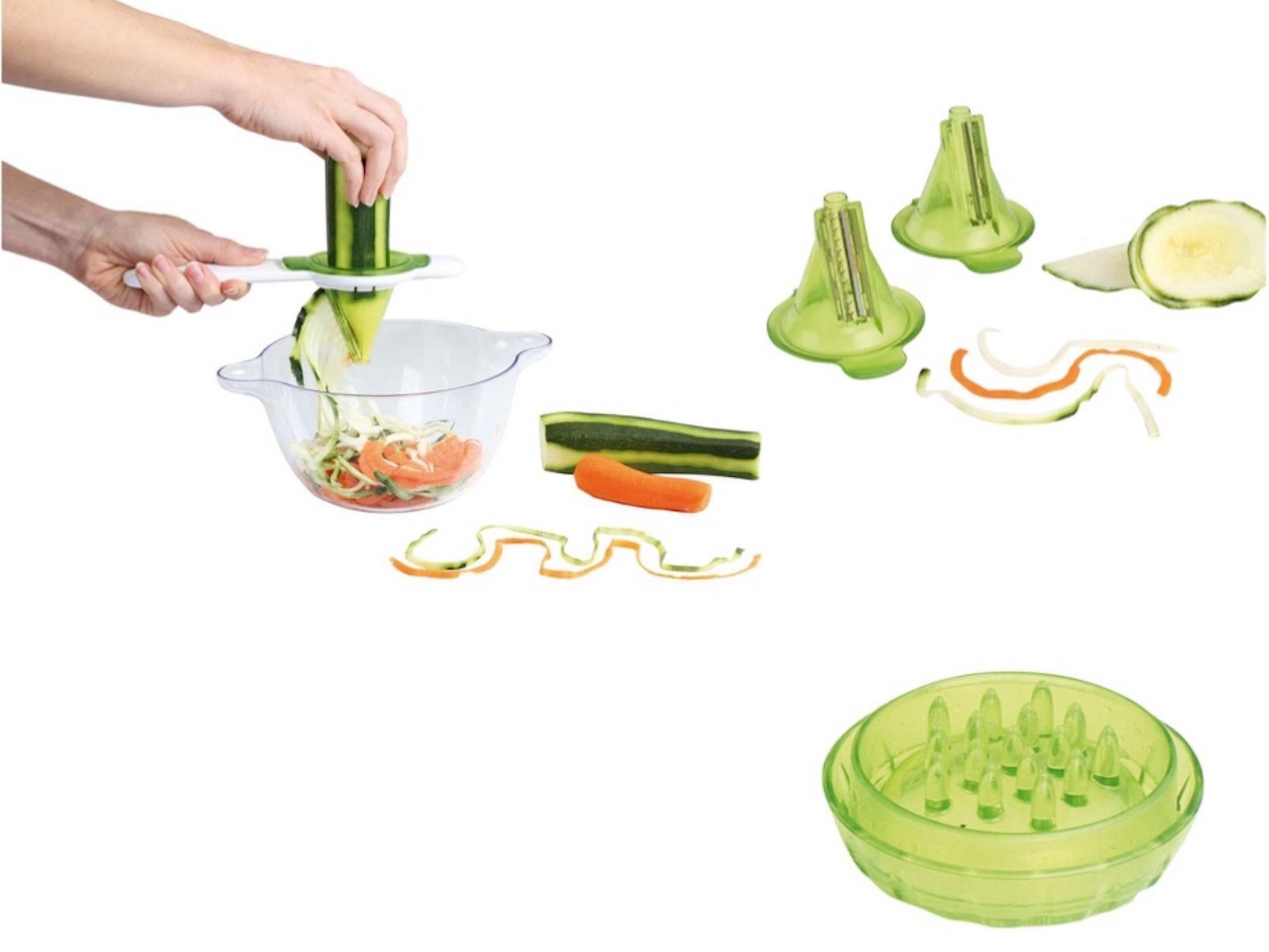 Julienne Schüssel KitchenArtist MEN324 Kochbesteck-Set Gemüseschneider LIVOO Spiralschneider