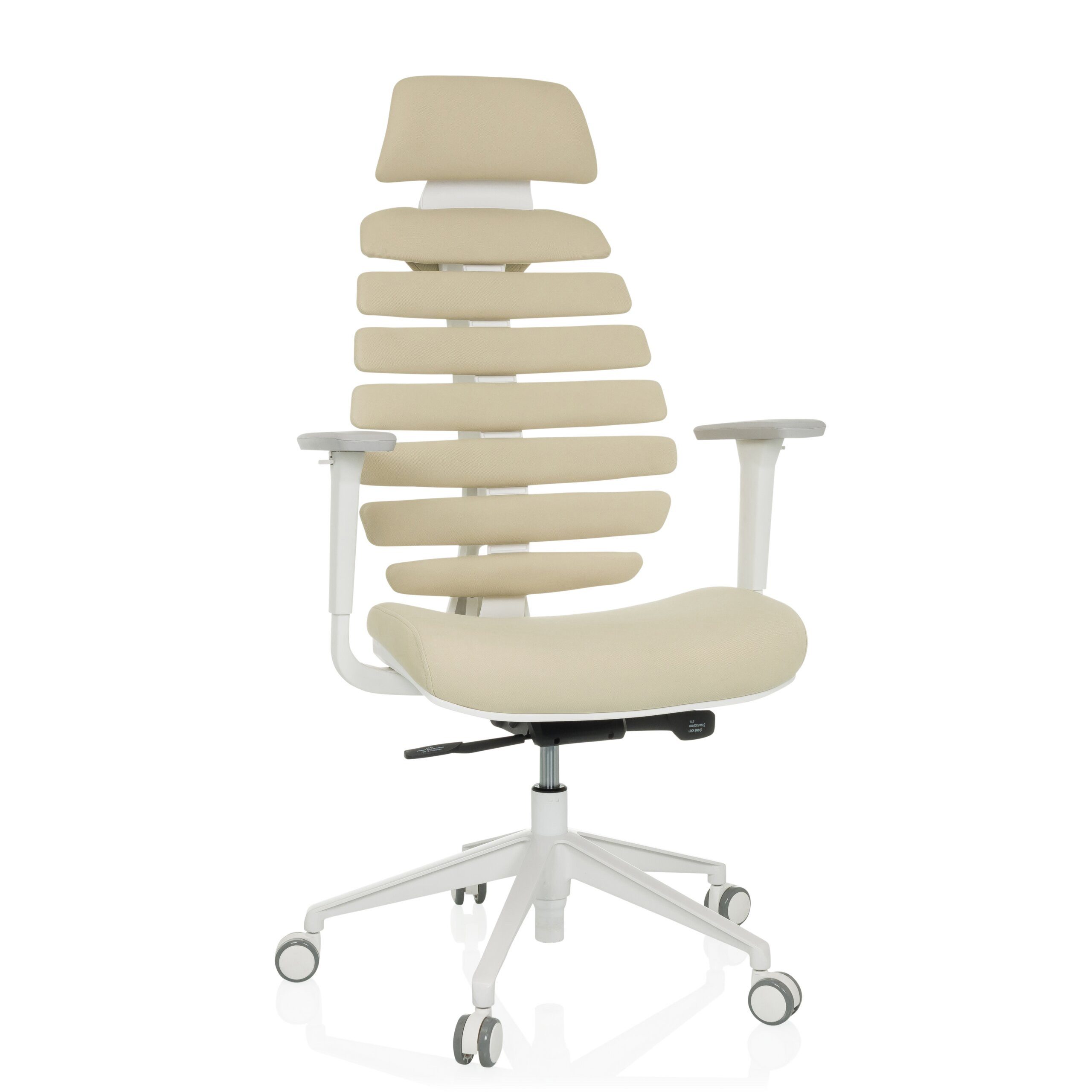 hjh OFFICE Drehstuhl Profi Bürostuhl Ergo Line W Stoff mit Armlehnen (1 St), Ergonomischer Chefsessel, Schreibtischstuhl höhenverstellbar