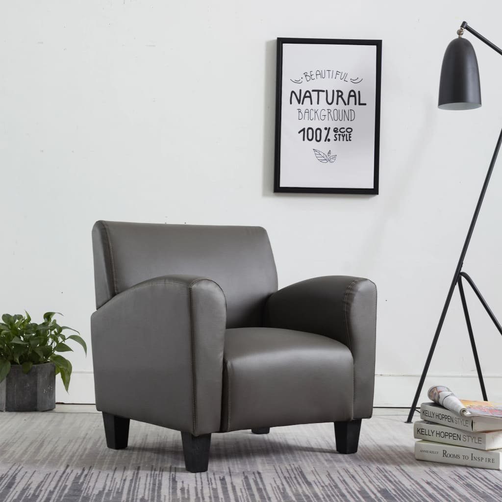 vidaXL Sessel Sessel Grau Kunstleder (1-St) | Einzelsessel