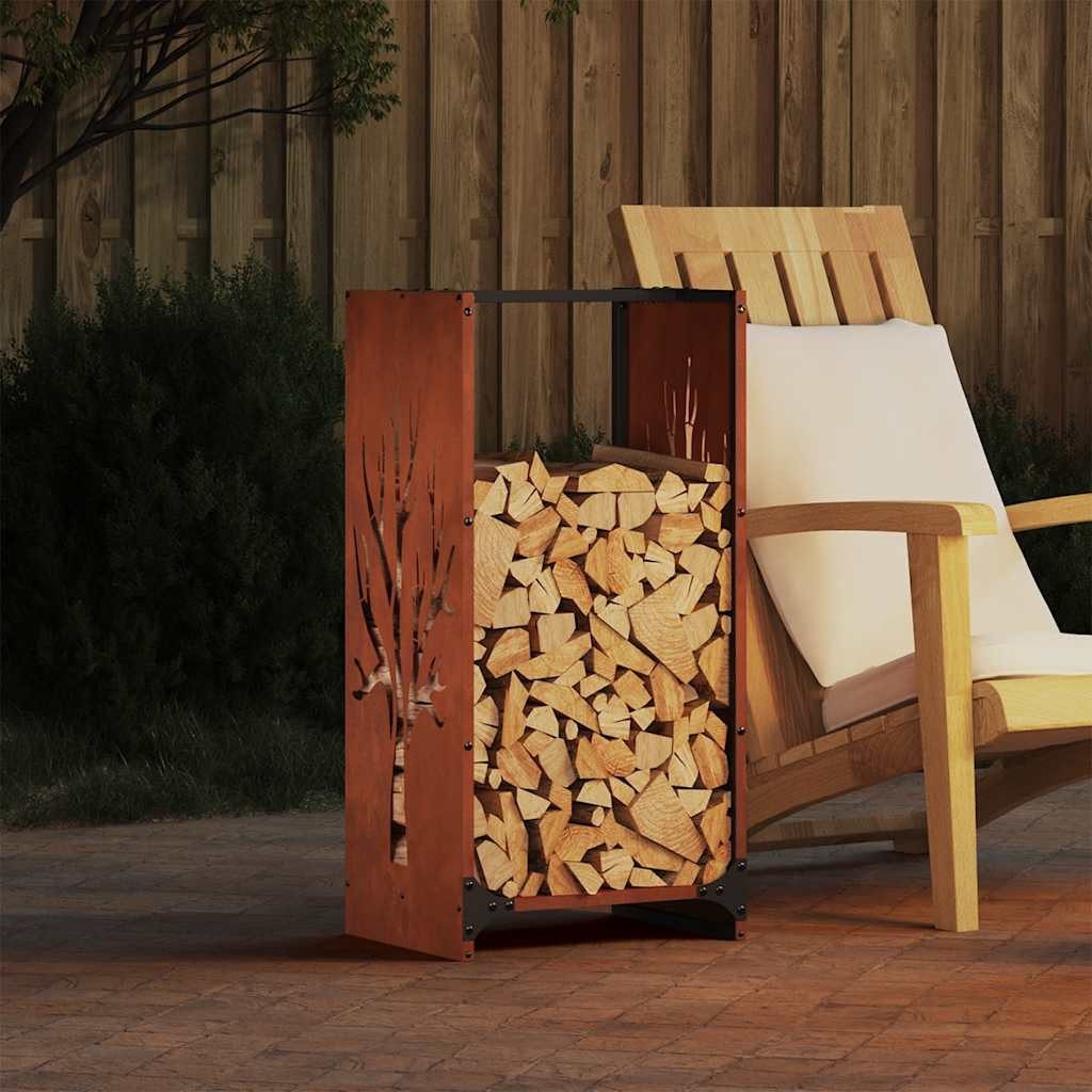 vidaXL Kaminholzregal Brennholzregal 40x30x80 cm Wetterfester Stahl