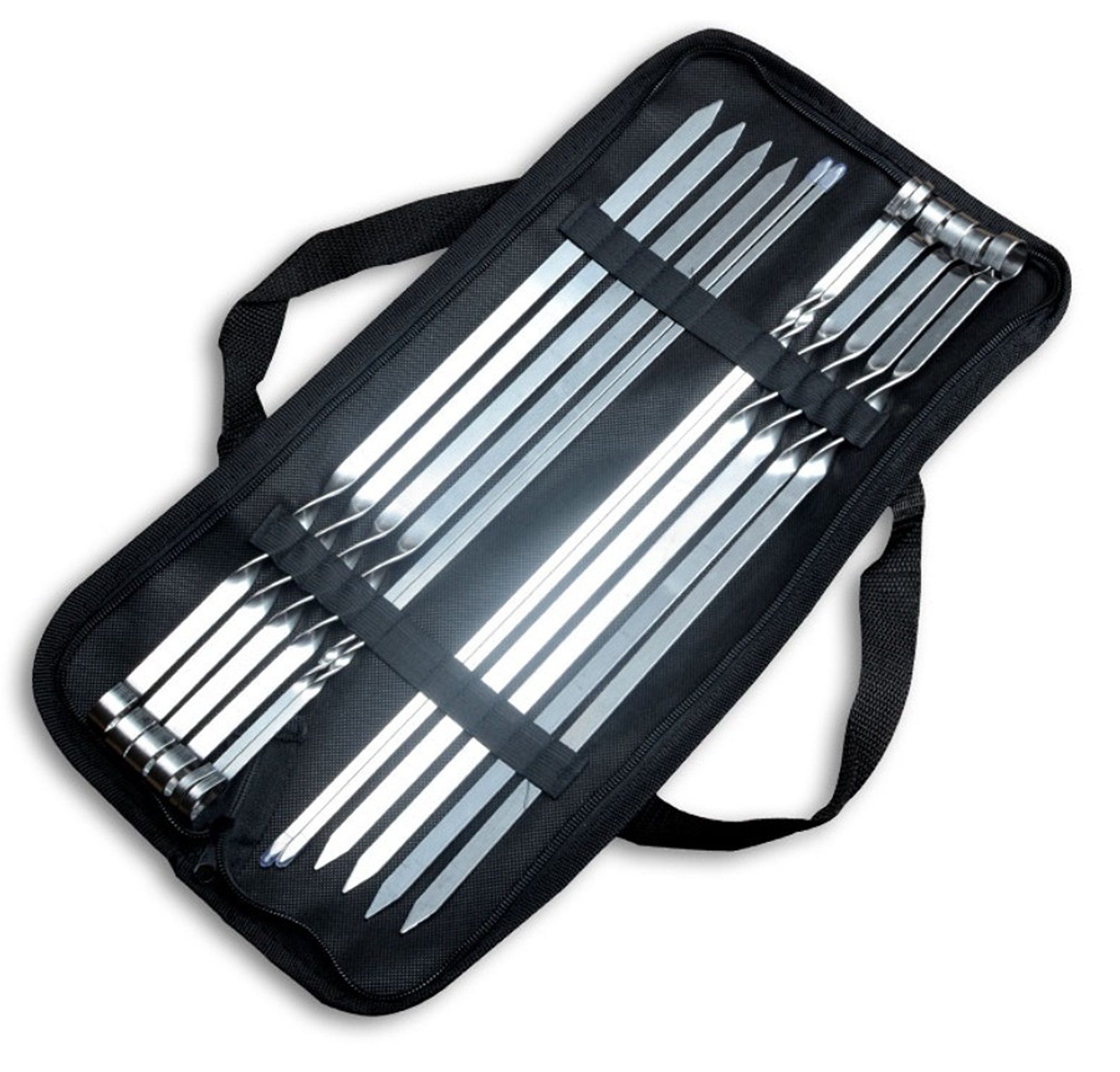 BAYLI Pizzaschneider Bayli 12 x Edelstahl Grillspieße mit Tasche, 40cm Schaschlikspieße