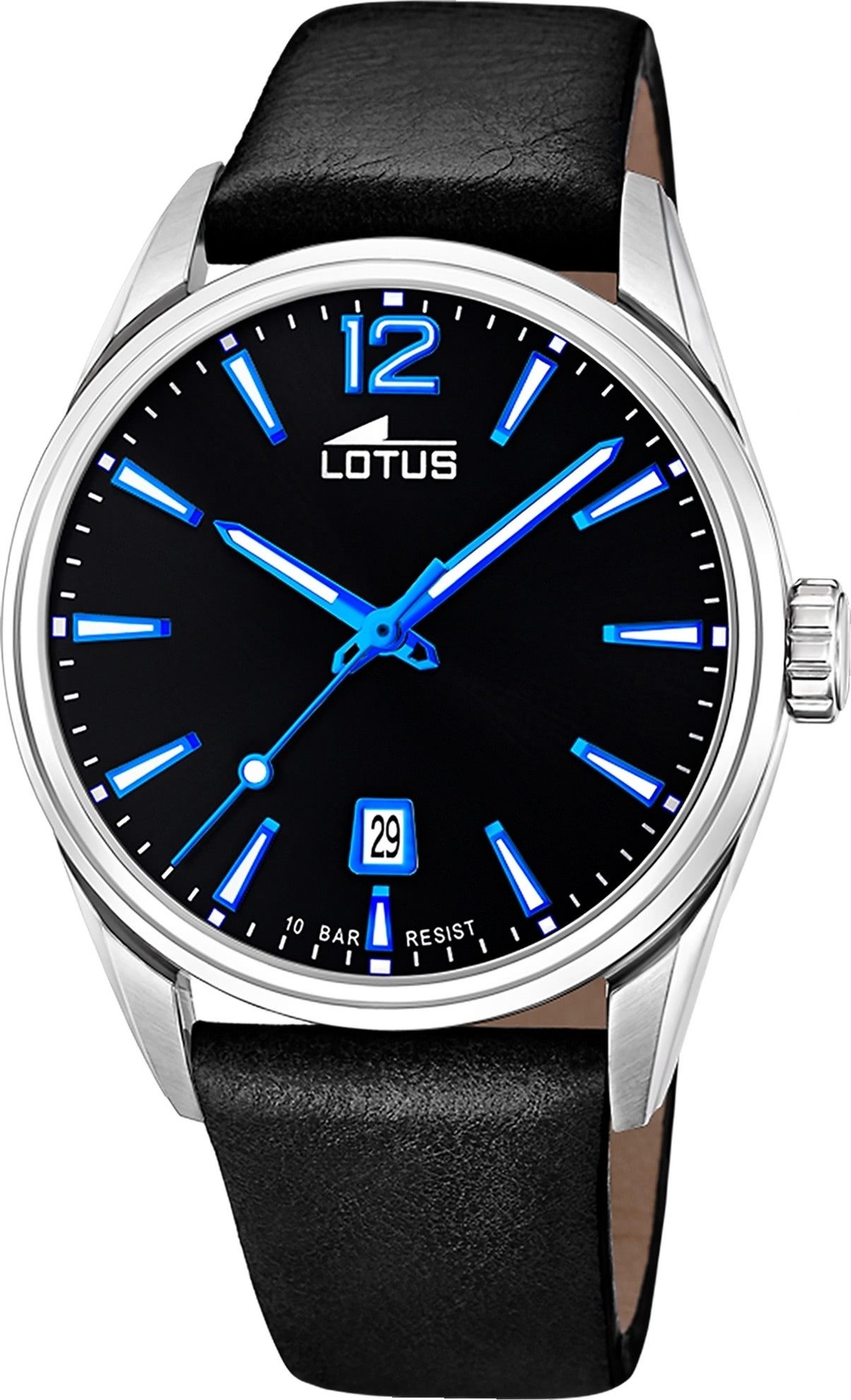 Lotus Chronograph Lotus Herrenuhr Leder schwarz günstig online kaufen