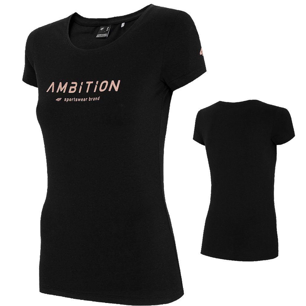 Kurzarmshirt Damen Baumwollshirt 4F Ambition T-Shirt, 4F - - schwarz