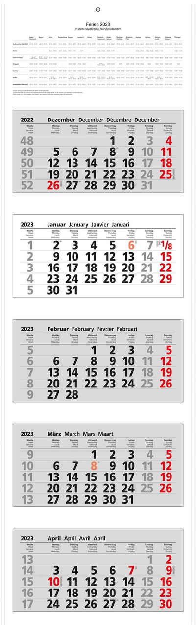ADINA Monatskalender »2023 ADINA Fünfmonatskalender 110x33cm mit Tagesanzeiger in Blockform«