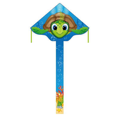 HQ Flug-Drache Kinderdrachen Einleiner Drachen HQ Simple Flyer Sea Turtle 120 cm, (1-tlg), + 1,5 m Drachenschwanz