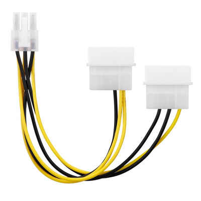 conecto 2-mal 4-polig IDE Molex auf 1-mal 6-polig PCI-E Strom-Adapter-Kabel Computer-Kabel