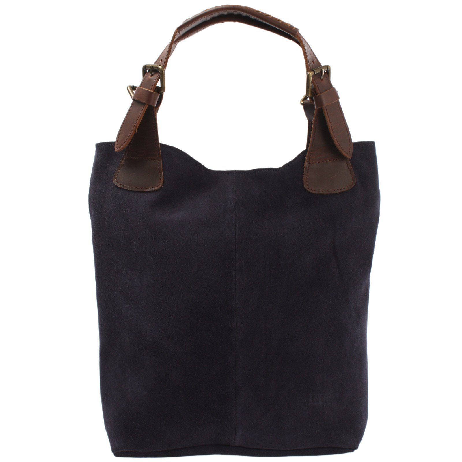 LECONI Henkeltasche Handtasche Damentasche Veloursleder Wildleder LE0033, Weiches Veloursleder – verstellbare Henkel – 34×35×10 cm