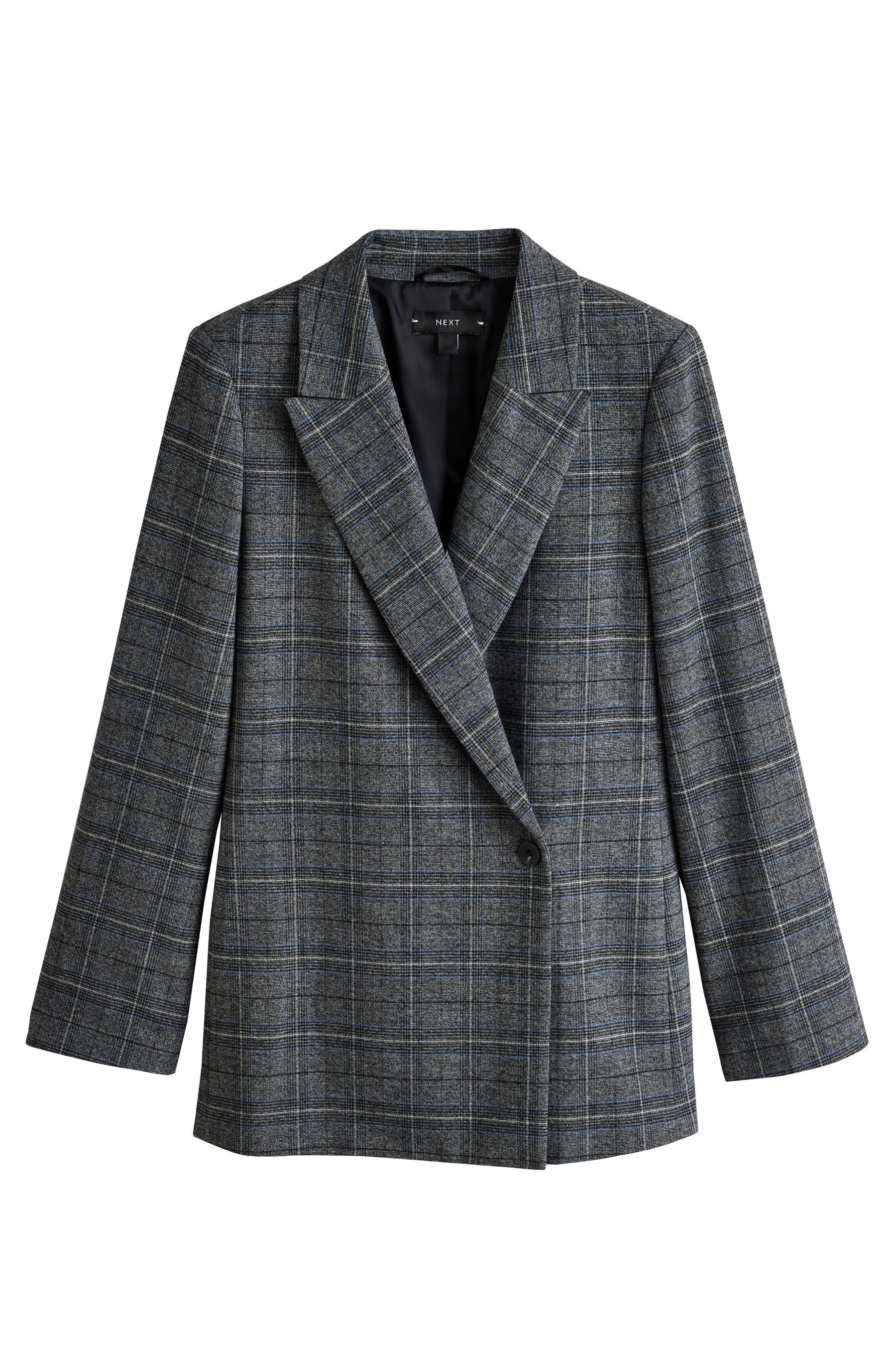 Next Jackenblazer Asymmetrischer Blazer mit Karomuster (1-tlg)