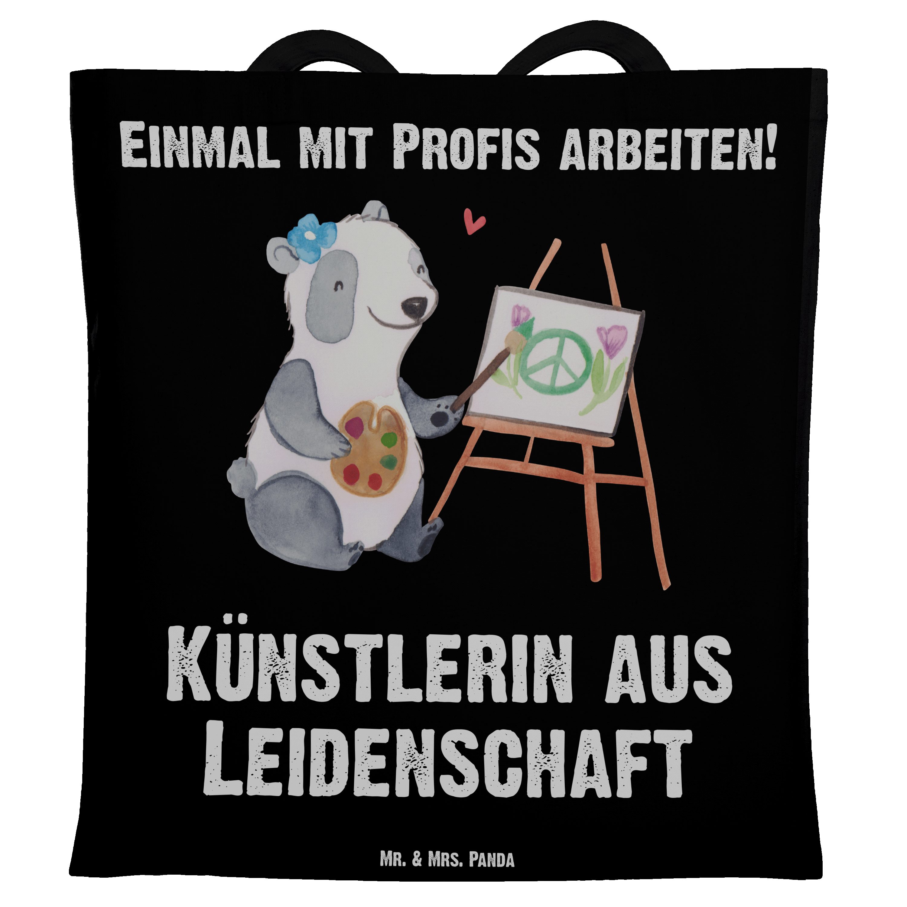Künstlerin Panda Leinwand, (1-tlg) Geschenk, Kunstschu - Tragetasche Mrs. - aus Mr. Leidenschaft Schwarz &