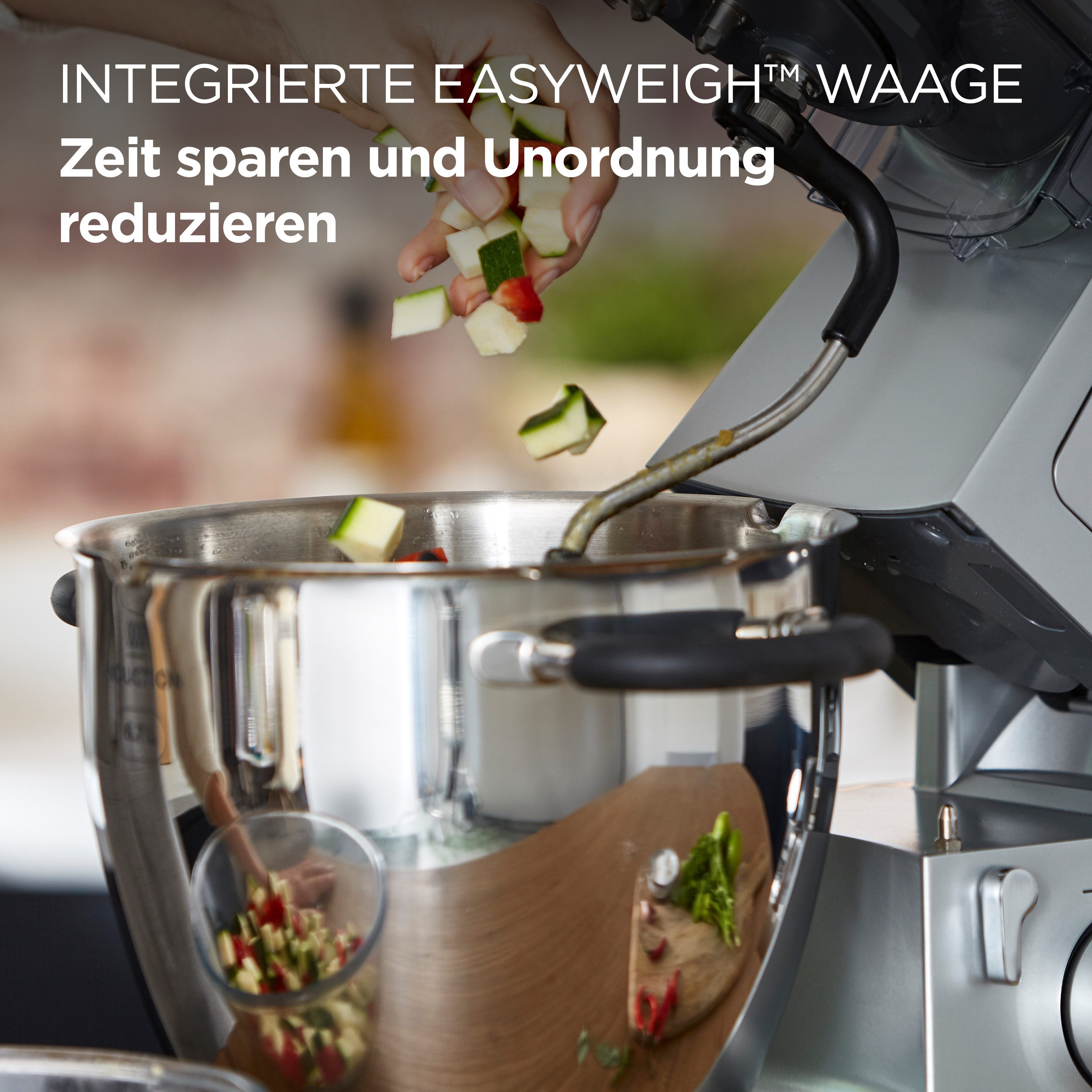KENWOOD Küchenmaschine mit Kochfunktion Cooking Chef XL KCL95.424SI, 1500 W, 6,7 l Schüssel, mit integrierter Waage und umfangreichem Zubehör