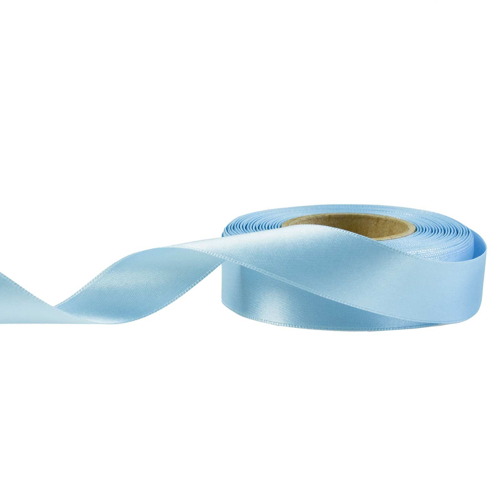 Thumbnail - maDDma Geschenkband 20m Satinband beidseitig 24mm, Dekoband Geschenkband, pastellblau