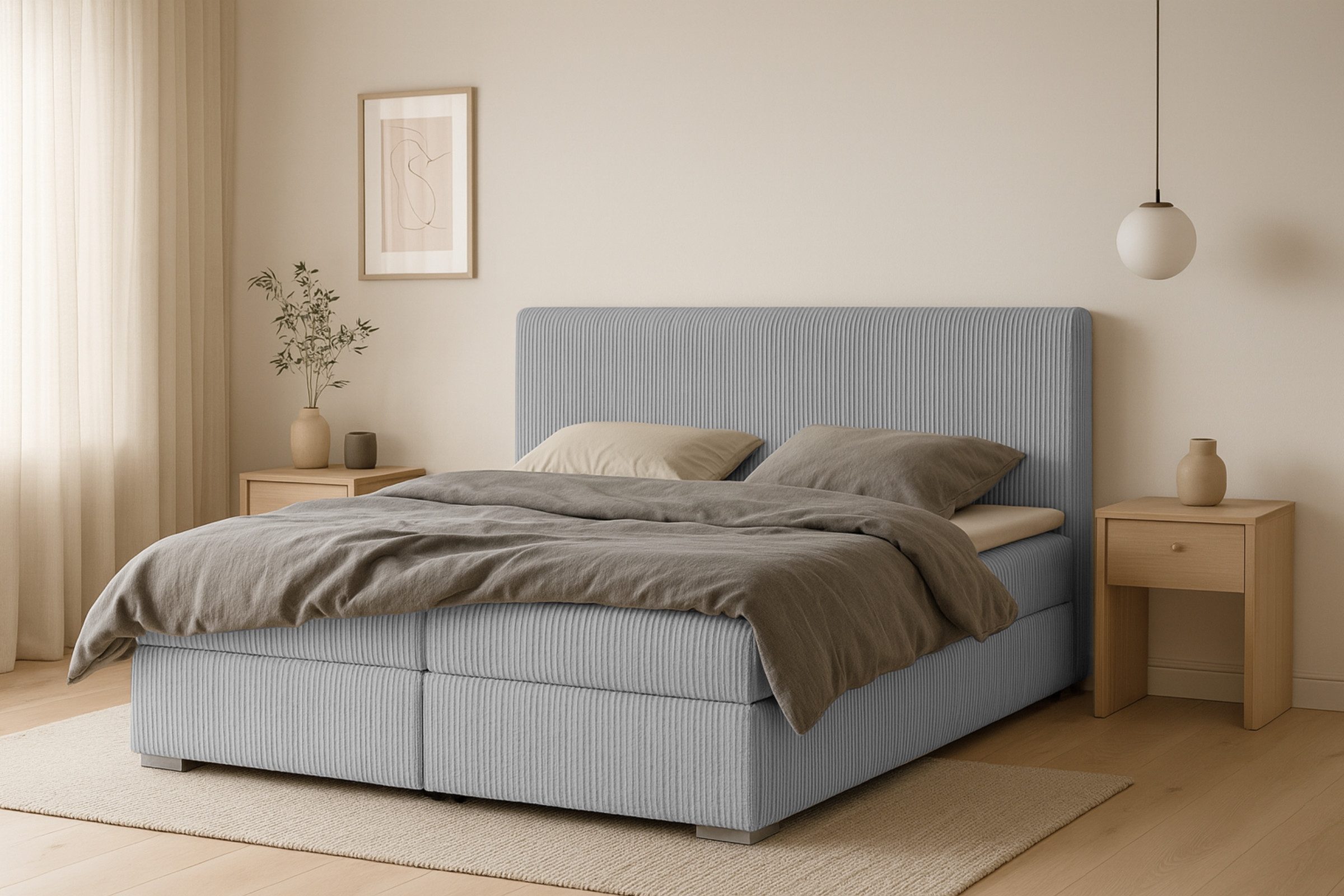 Deine Möbel 24 Boxspringbett LON IV Boxspring Komplettbett Polsterbett Bone günstig online kaufen