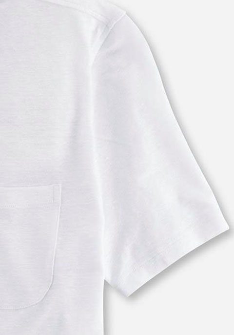 im Poloshirt mit OLYMP weiß in sommerlicher Hemden-Look Casual-Optik Leinen