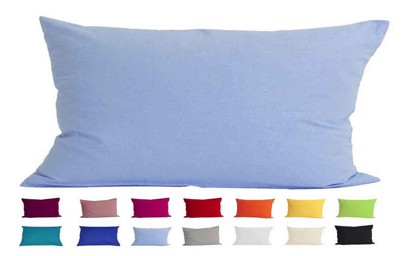 Kissenbezug Basic, beties, Kissenhülle ca. 40x80 cm 100% Baumwolle in vielen kräftigen Uni-Farben (hellblau)