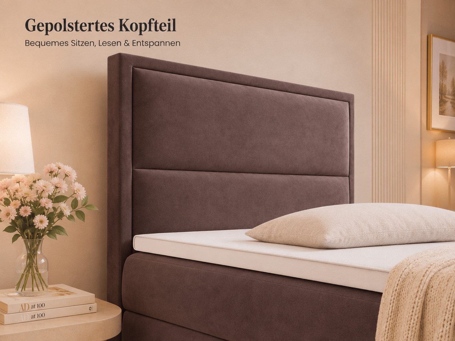 Best for Home Boxspringbett K-11 SINGLE mit Bettkasten, Bonellfederkern, Komfort Topper H3 (Hotelbett, Einzelbett, Kinderbett, Juniorbett, 5-St., 70x200 80x200  – Bild 4 von 5