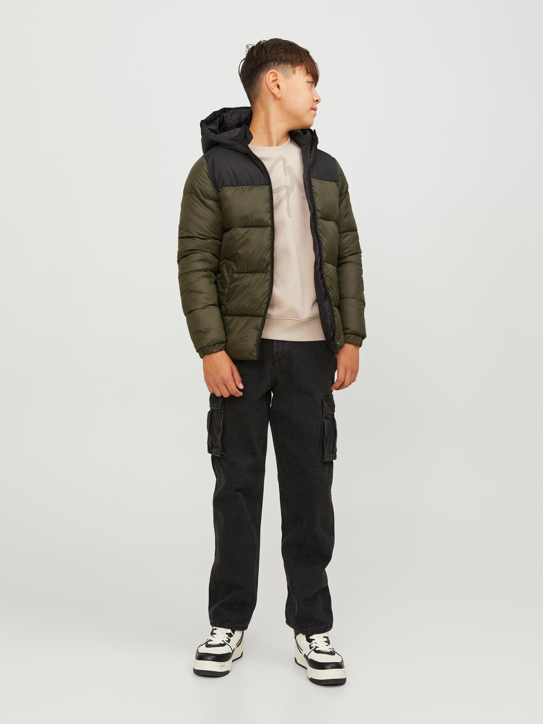 Jack & Jones SN Detail:BLACK Steppjacke JJETOBY Junior HOOD PUFFER BLOCKING JNR Rosin