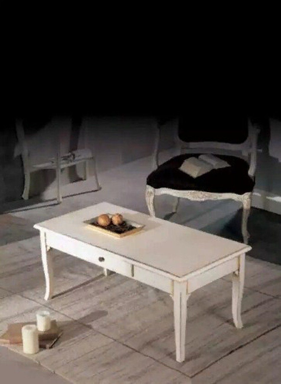 JVmoebel Couchtisch Luxus Couchtisch Klassisch Holz Weiß Beistell Möbel Wohnzimmer (1-St., 1x nur Couchtisch), Made in Italy