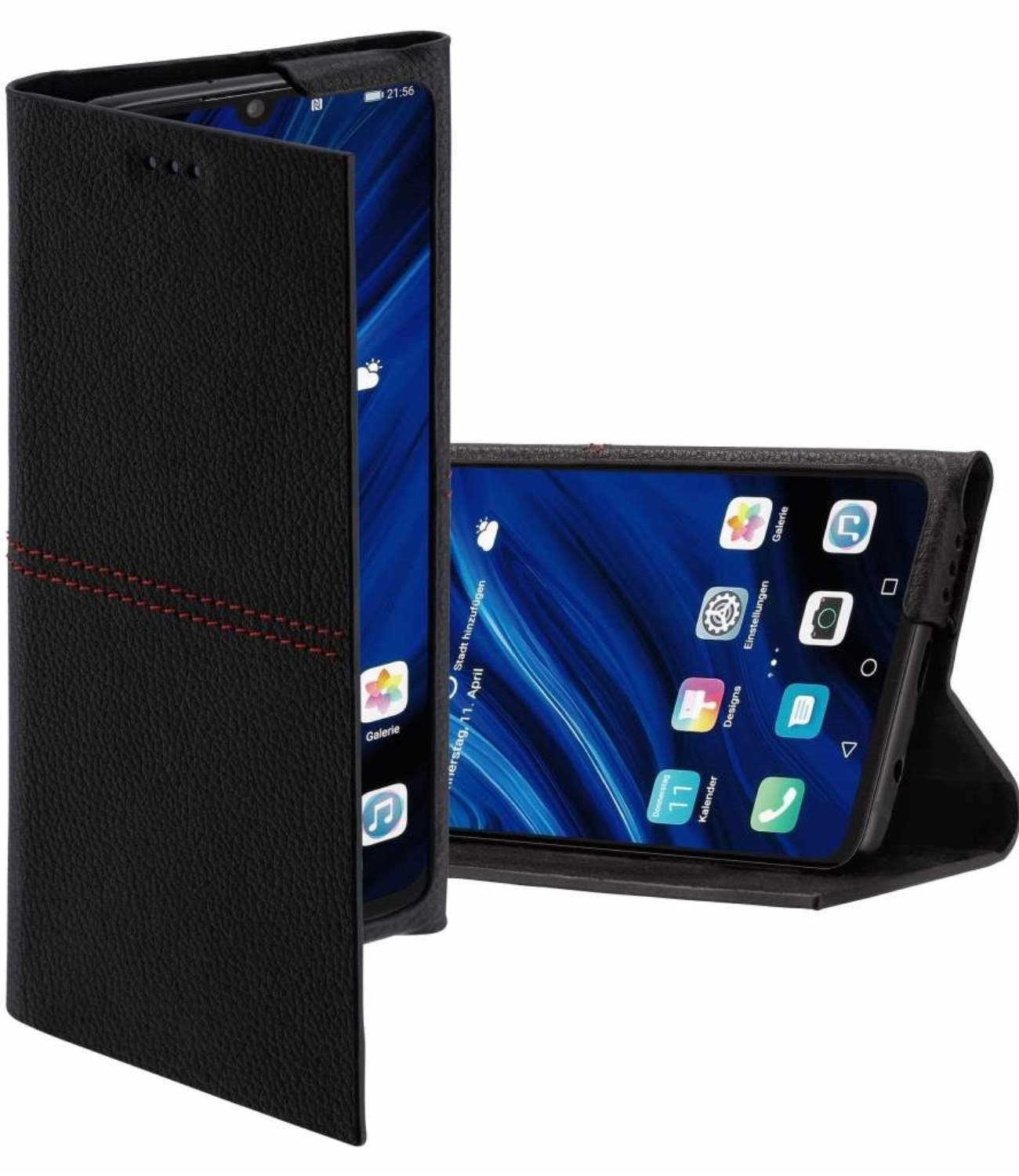 Hama Handyhülle Slim Booklet Case mit Kartenfach Cover Schutz-Hülle, 360-Grad Schutz, Standfunktion