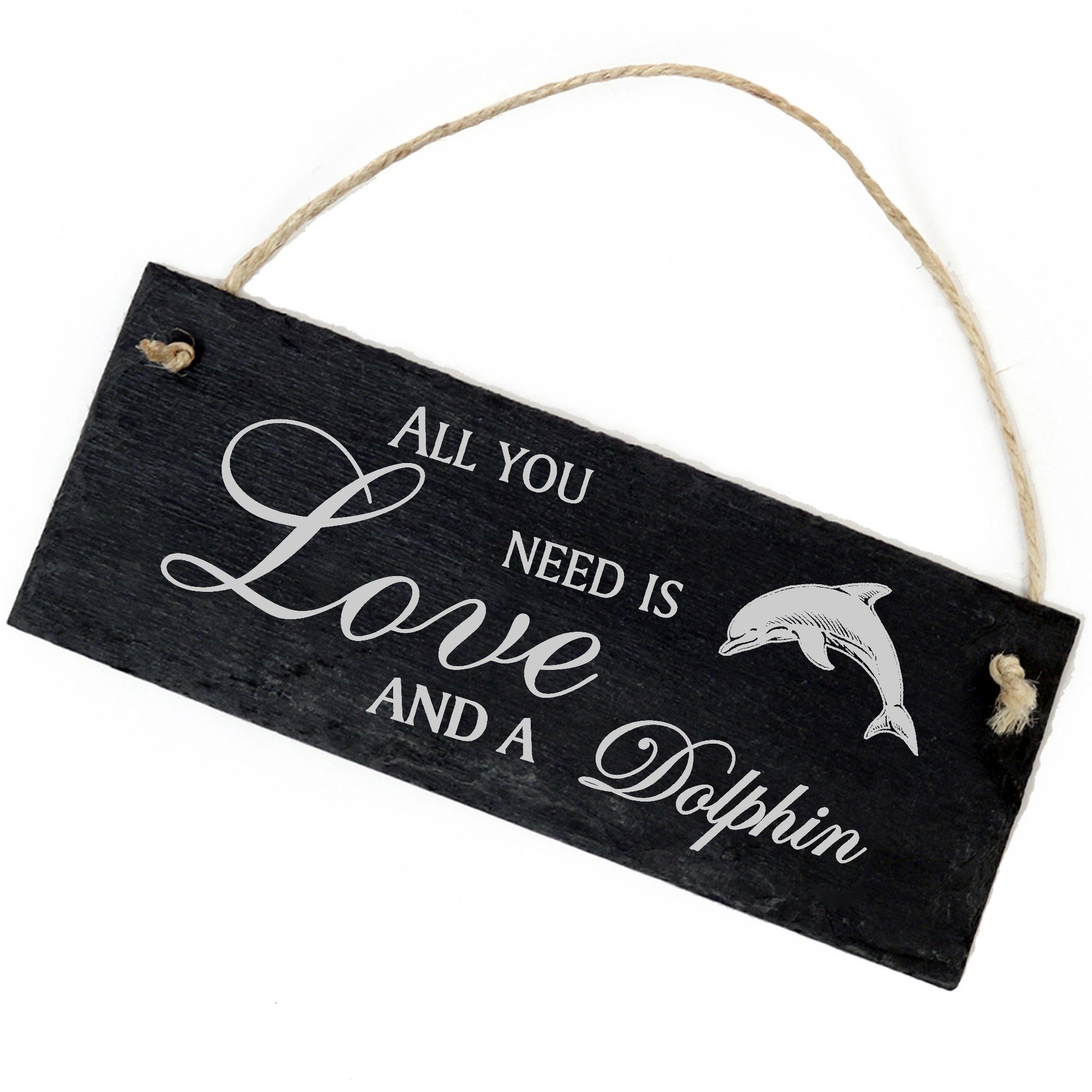 Dekolando Hängedekoration Delfin 22x8cm All you need is Love and a Dolphin