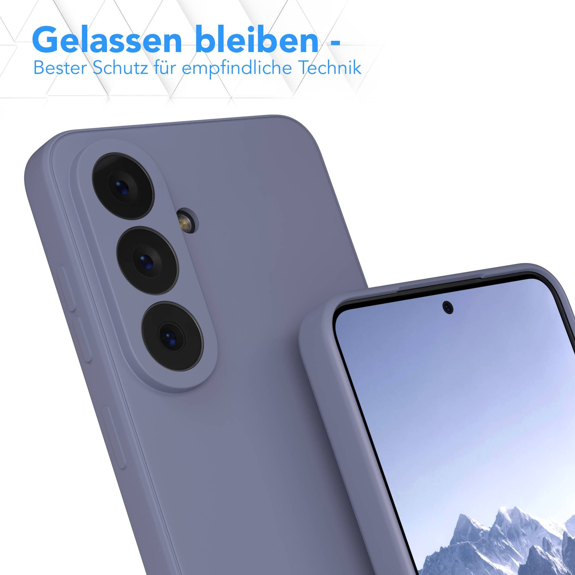 EAZY CASE Handyhülle TPU Hülle für Samsung Galaxy S26 6,3 Zoll, Silikon Schutzhülle mit Kameraschutz Matt Back Cover Soft Eis Blau – Bild 4 von 5