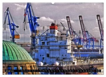 CALVENDO Wandkalender Faszination Hafen - Hamburg (Premium, hochwertiger DIN A2 Wandkalender 2023, Kunstdruck in Hochglanz)