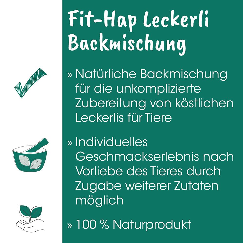 cdVet Fit-Hap Backmischung Leckerli, Snack für: Pferd, Katzen, Hunde, Für die einfache Herstellung selbstgemachter und gesunder Kekse