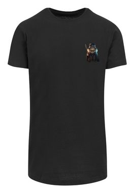 F4NT4STIC T-Shirt Wizard Cat LONG TEE Print