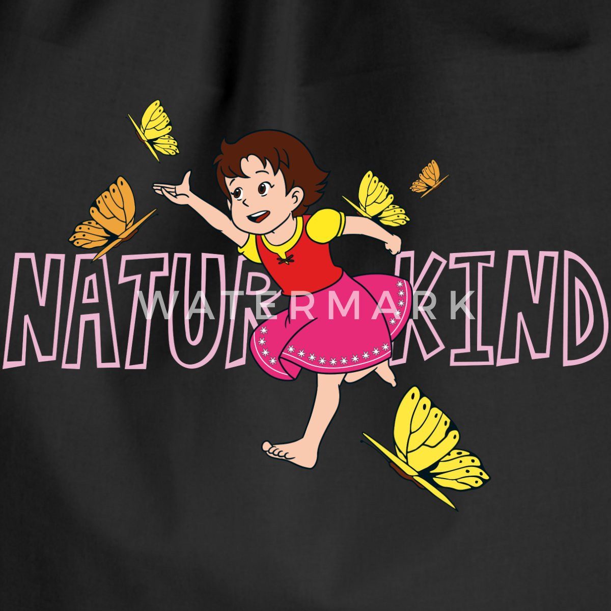 Spreadshirt Turnbeutel Heidi Naturkind Schmetterlinge Turnbeutel (1-tlg)