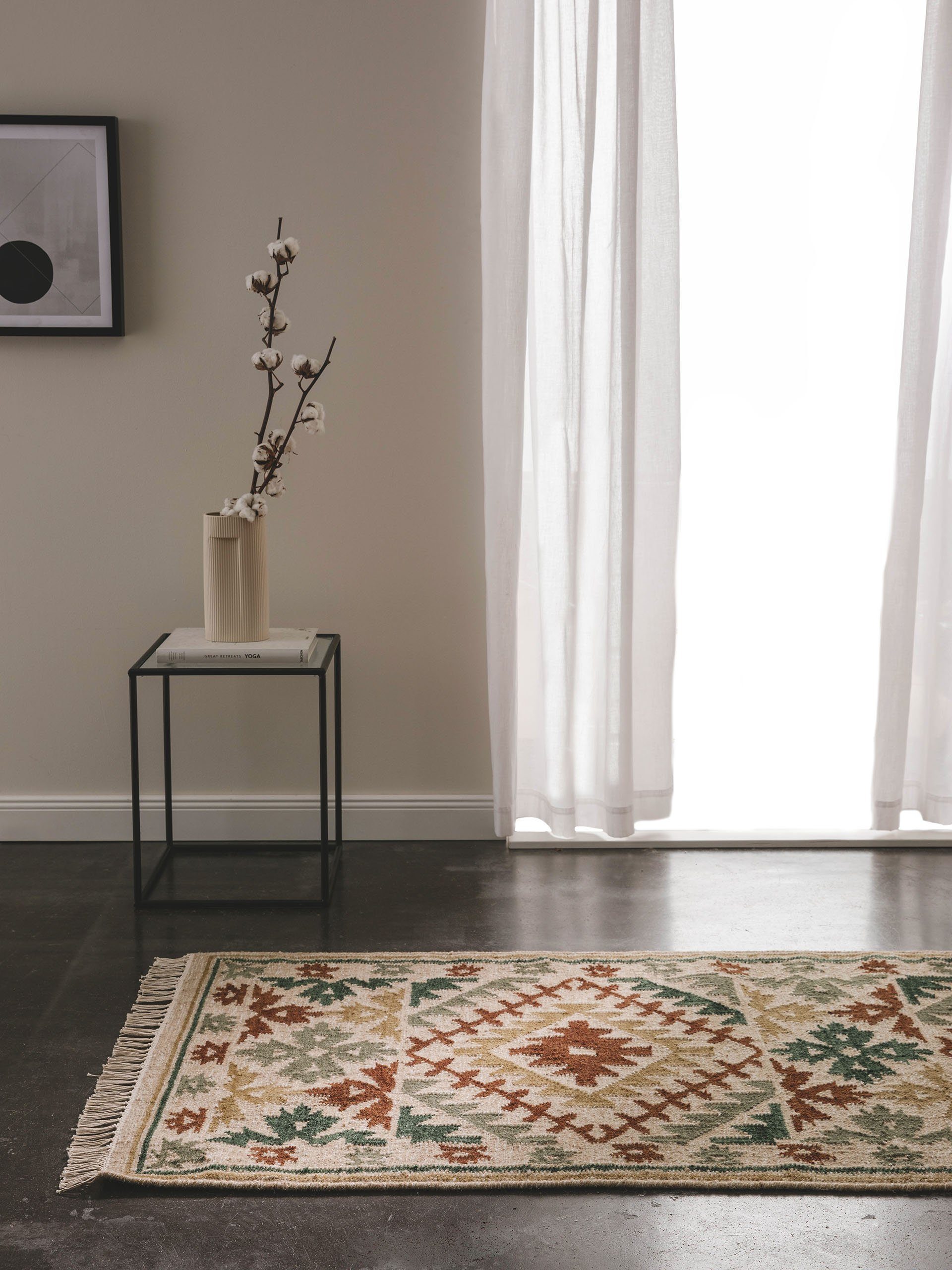 benuta Teppich Zohra, rechteckig, Höhe: 5 mm, Wolle, handgewebt, Kelim, Eth günstig online kaufen